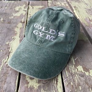 Gold’s Gym Unisex Green Dad Hat Leather Strap Truckers Cap